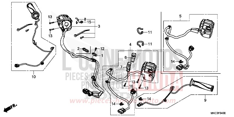 HANDLE SWITCH for Gold Wing CANDY ARDENT RED (R367) from 2018
